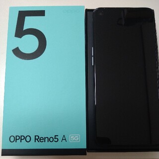 オッポ(OPPO)のOPPO Reno 5A SIMフリー スマートフォン アイスブルー 新品同様！(スマートフォン本体)