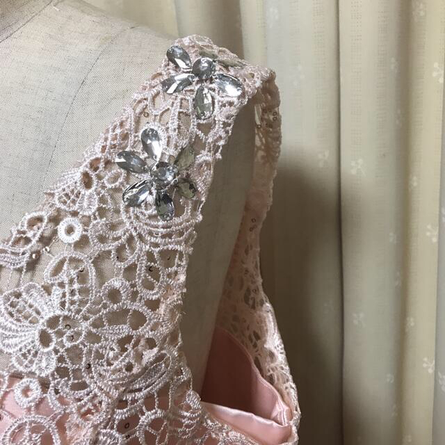 ピンクレースドレス レディースのフォーマル/ドレス(ロングドレス)の商品写真