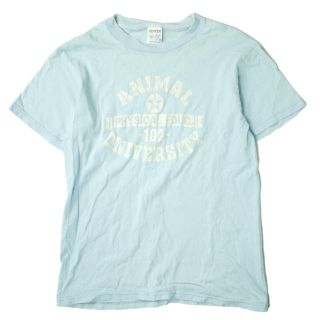 エドウィン(EDWIN)のEDWIN エドウィン アメリカ製 90's ANIMAL UNIVERSITY TEE カレッジデザインTシャツ M ライトブルー 半袖 MADE IN USA トップス【中古】【EDWIN】(Tシャツ/カットソー(半袖/袖なし))