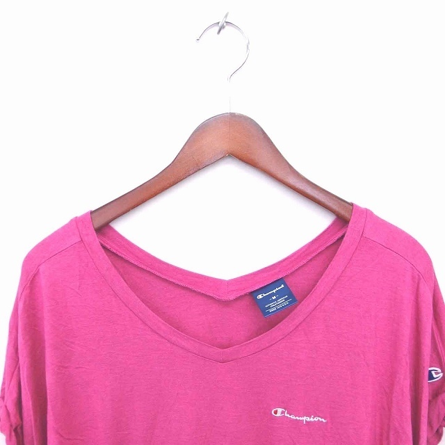 Champion(チャンピオン)のチャンピオン Tシャツ カットソー Vネック 半袖 M ショッキングピンク メンズのトップス(Tシャツ/カットソー(半袖/袖なし))の商品写真