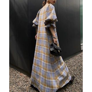 アメリヴィンテージ(Ameri VINTAGE)のAMERI VINTAGE  LACEY CHECK PUFF DRESS (ロングワンピース/マキシワンピース)