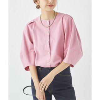 プラージュ(Plage)の新品タグ付　Plage  Puff Sleeves ブラウス　ピンク(シャツ/ブラウス(半袖/袖なし))