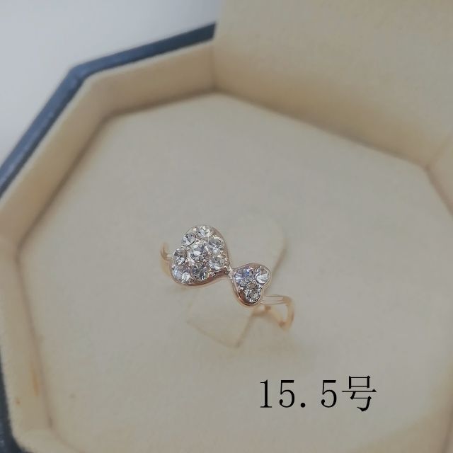 tt15069閉店セール15.5号リング可愛いピンクゴールド色ファッションリング レディースのアクセサリー(リング(指輪))の商品写真