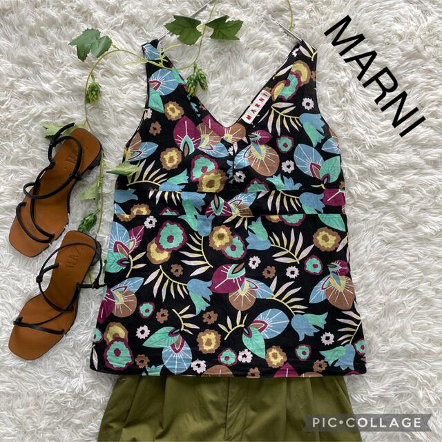 マルニ　MARNI   花柄　ボタニカル柄　ノースリーブシャツ