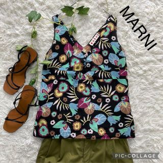 マルニ(Marni)のマルニ　MARNI   花柄　ボタニカル柄　ノースリーブシャツ(シャツ/ブラウス(半袖/袖なし))