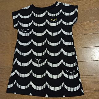 グラニフ(Design Tshirts Store graniph)のグラニフ 黒ネコワンピース 110サイズ(ワンピース)