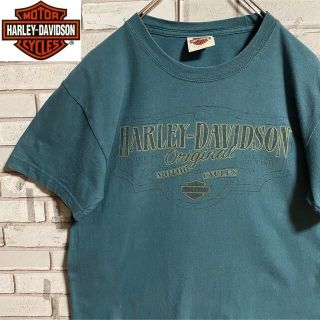 ハーレーダビッドソン(Harley Davidson)の90s 古着 ハーレーダビッドソン くすみカラー プリント ゆるだぼ(Tシャツ/カットソー(半袖/袖なし))