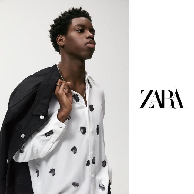 ZARA(ザラ)の【試着のみ‼️】ZARA　ドットプリントシャツ　"XL" メンズのトップス(シャツ)の商品写真