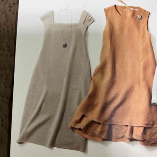 フォクシー(FOXEY)の新品タグ付き　FOXEY フォクシー　LINEN CHICワンピース40(ひざ丈ワンピース)