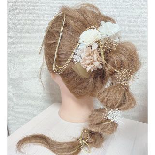 髪飾り　ドライフラワー　水引(ヘアアクセサリー)