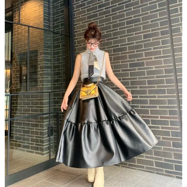 treat ürself leather volume long skirt レディース ロングスカート ...