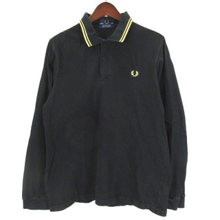 フレッドペリー(FRED PERRY)のフレッドペリー ポロシャツ 長袖 鹿の子 ロゴ 40 ブラック(ポロシャツ)