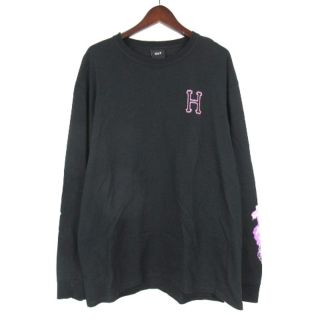 ハフ(HUF)のハフ HUF Tシャツ 長袖 スリーブプリント ブラック XL 220609E(Tシャツ/カットソー(七分/長袖))