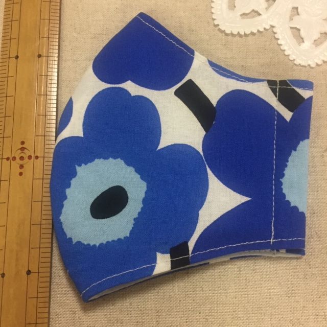 marimekko(マリメッコ)の【マリメッコ生地】736　インナーマスク　ミニウニッコ　ブルー ハンドメイドのハンドメイド その他(その他)の商品写真