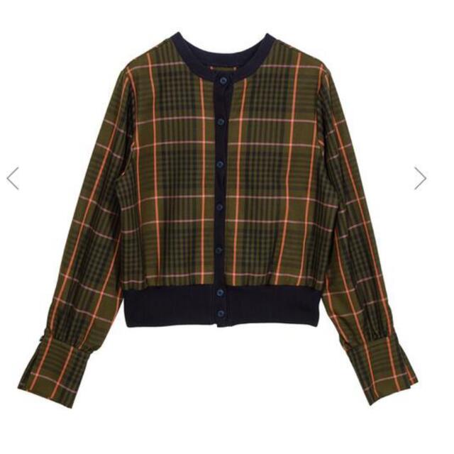 Ameri VINTAGE(アメリヴィンテージ)の【こは様専用】AMERI CHEERFUL CHECK TOP green レディースのトップス(カーディガン)の商品写真