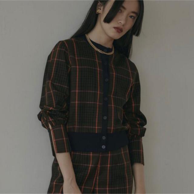 Ameri VINTAGE(アメリヴィンテージ)の【こは様専用】AMERI CHEERFUL CHECK TOP green レディースのトップス(カーディガン)の商品写真