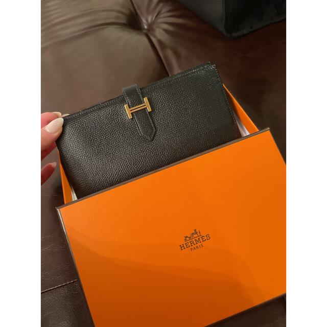 ファッション小物 エルメス 長財布 黒 ゴールド金具 84000円 【在庫