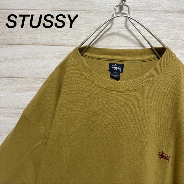 新品 90s STUSSY 刺繍ロゴTシャツ デッドストック 紺タグ 入手困難Tシャツ/カットソー(半袖/袖なし)