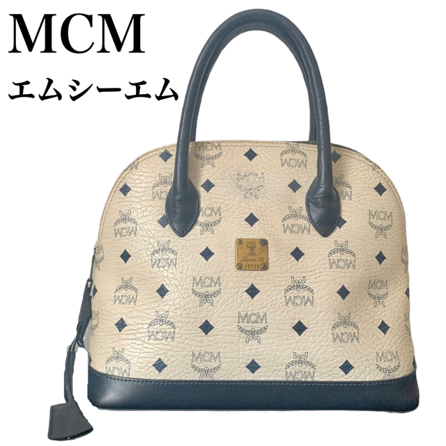 MCM エムシーエム ハンドバッグ ヴィセトス柄 ホワイト 白 レザー