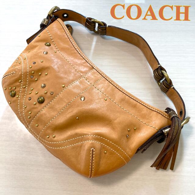 【美品】COACH ハンドバッグ ワンショルダー ストライプ 23546