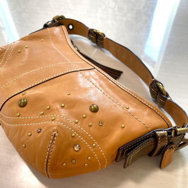 【美品】COACH ハンドバッグ ワンショルダー ストライプ 23546