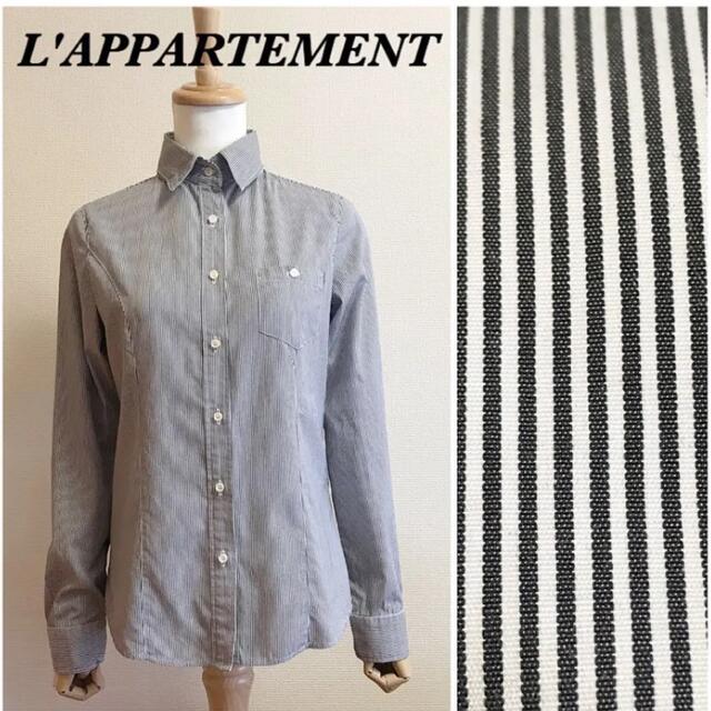 L'APPARTEMENT 襟ワイヤー入り ストライプシャツ