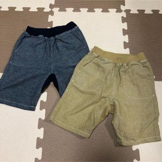 ムジルシリョウヒン(MUJI (無印良品))のみゆきち様専用♡無印♡90♡ハーフパンツ2枚セット♡ベージュ&ネイビー♡(パンツ/スパッツ)