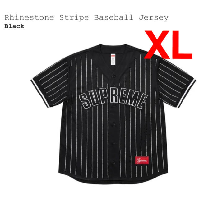 Rhinestone Stripe Baseball Jersey XLargeシャツ