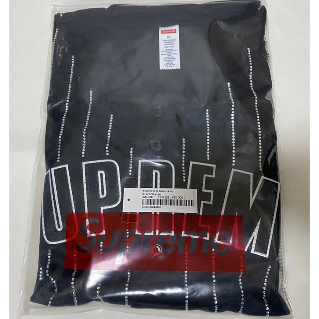 Supreme(シュプリーム)のRhinestone Stripe Baseball Jersey XLarge メンズのトップス(ジャージ)の商品写真