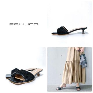 ペリーコ(PELLICO)の■21SS 定5.4万 裏張り新品 ペリーコ サンダル 37 24 ミュール 黒(サンダル)