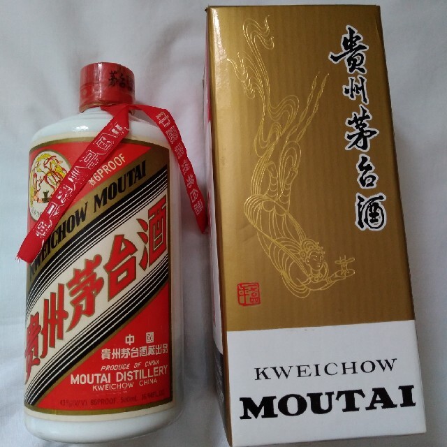 貴州茅台酒 マオタイ酒 天女ラベル 43% 500ml 940g 箱付 - 酒