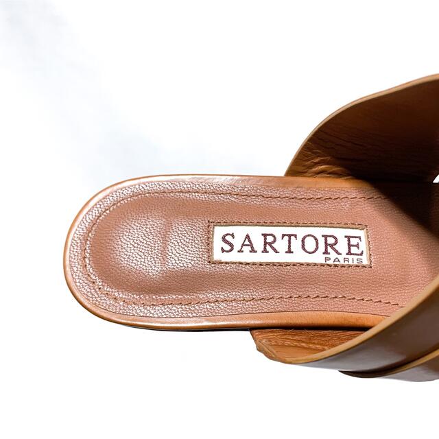 SARTORE(サルトル)の■美品 定8.2万 サルトル サンダル 36 23 フラット スクエアトゥ レディースの靴/シューズ(サンダル)の商品写真