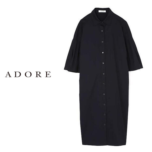 ADORE(アドーア)の美品♡ADORE コットンナイロンシャツワンピース♡ レディースのワンピース(ロングワンピース/マキシワンピース)の商品写真