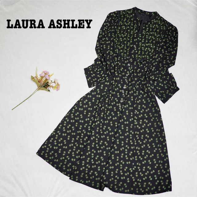 LAURA ASHLEY(ローラアシュレイ)のLAURA ASHLEY ローラアシュレイ　ワンピース　木の葉 レディースのワンピース(ロングワンピース/マキシワンピース)の商品写真