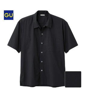 ジーユー(GU)のGU ジーユー ビッグシャツ Ｍ ブラック半袖シャツ(シャツ)