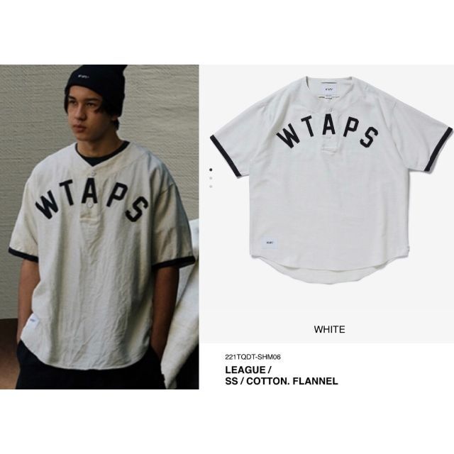 WHITE M 22SS WTAPS LEAGUE / SS / COTTON