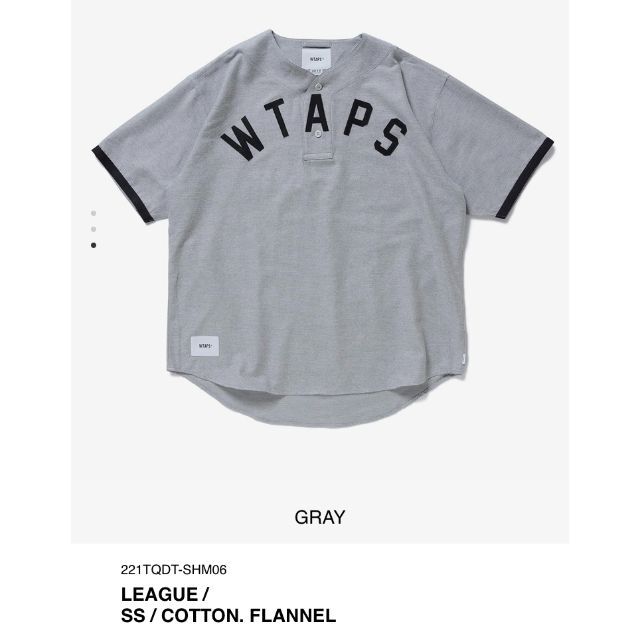 GRAY L 22SS WTAPS LEAGUE / SS / COTTON