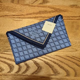 セリーヌ(celine)の【CELINE ハンカチ 】※即購入可 ※新品未使用 青 ブルー(ハンカチ/ポケットチーフ)