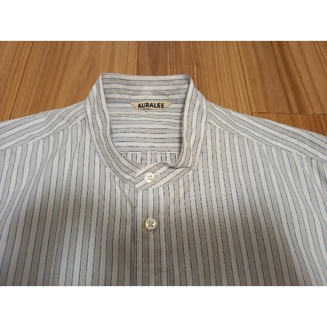 AURALEE(オーラリー)のオーラリー　フィンクスツイル　ノースリーブシャツ　ストライプ レディースのトップス(シャツ/ブラウス(半袖/袖なし))の商品写真