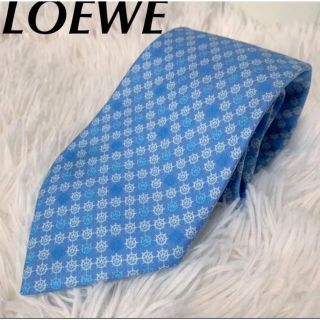 ロエベ(LOEWE)のLOEWE ネクタイ アナグラムxヘルム 総柄 silk100%(ネクタイ)