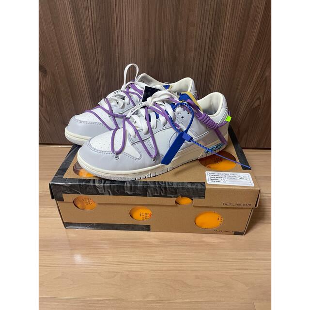 NIKE DUNK LOW off-white LOT 48/50 メンズ 靴/シューズ メンズ 靴
