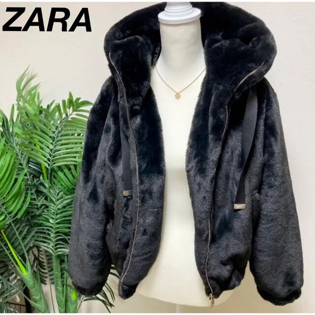 ZARA ZARA フェイクファー パーカー XSの通販 by