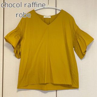 ショコラフィネローブ(chocol raffine robe)のchocol raffine robe ブラウス 半袖 レディース イエロー(シャツ/ブラウス(半袖/袖なし))