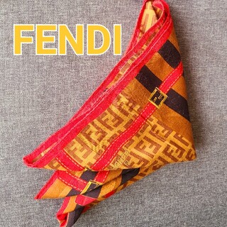 フェンディ(FENDI)のFENDI フェンディFFモノグラムベルト柄プリントスカーフ(バンダナ/スカーフ)
