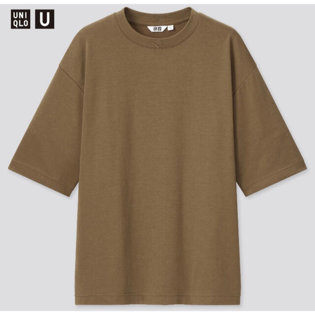 UNIQLO(ユニクロ)のUNIQLO U エアリズムコットンオーバーサイズTシャツ ダークブラウン XS レディースのトップス(Tシャツ(半袖/袖なし))の商品写真