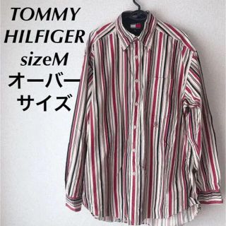 トミーヒルフィガー(TOMMY HILFIGER)のトミーヒルフィガー　ストライプシャツ　90s ヴィンテージ　シャツ　長袖　M(シャツ)