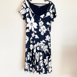 ♡美品♡ ラルフローレン　花柄　ドレス　ワンピース　ネイビー　S相当