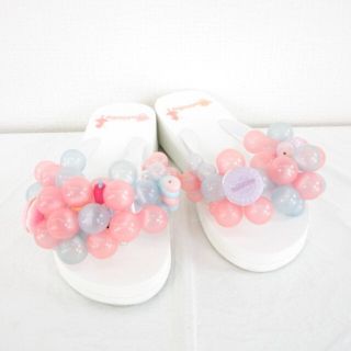 アザー(other)のバブルフラップ Bubble flop ビーチトングサンダル 白 ピンク 23(ビーチサンダル)