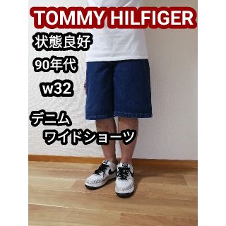 トミーヒルフィガー(TOMMY HILFIGER)の90s TOMMY トミーヒルフィガー デニムハーフパンツ デニムショーツ L(ショートパンツ)