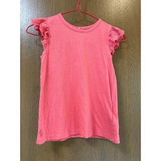 ラルフローレン(Ralph Lauren)のラルフローレン　トップス　袖フリル　サーモンピンク　18M 85(Ｔシャツ)